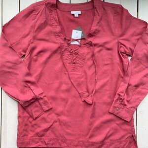 NWT J.Jill Tunic Top Lace up size XS